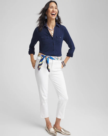 Chico's Collared Henley Top