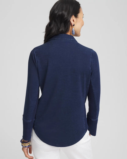 Chico's Collared Henley Top