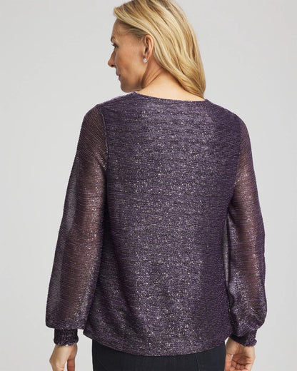 Chico's Foiled Bodre Top