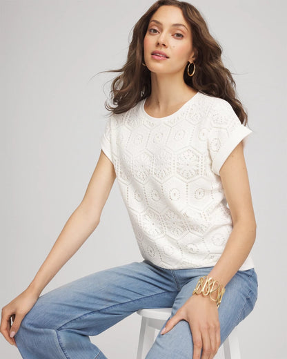 Chico's Crocheted Cotton-Blend Shirt