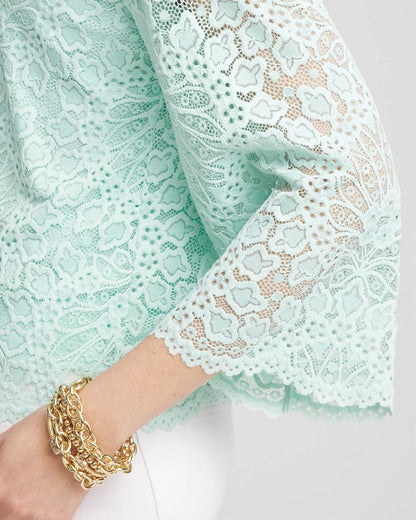 Chico's Scalloped Hem Lace Top