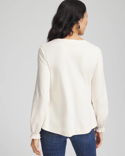 Chico's Embellished Long-sleeve Top