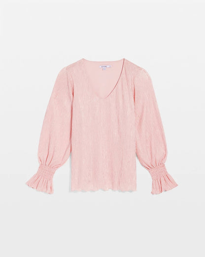 Chico's Crinkle Bodre Voop Neck Top