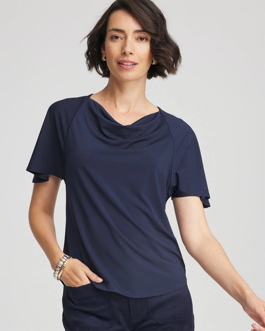 Chico's Jersey Knit Cowlneck Tee