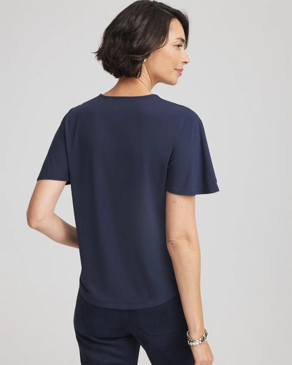 Chico's Jersey Knit Cowlneck Tee