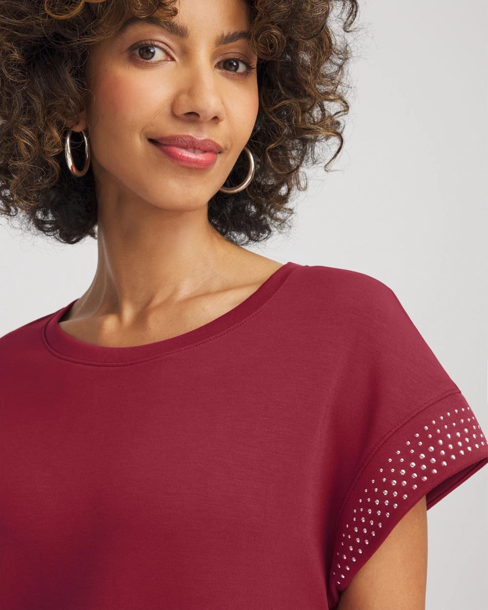 Chico's Zenergy® Embellished Short-Sleeve Top