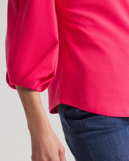 Chico's Cotton Tuck Sleeve Tee