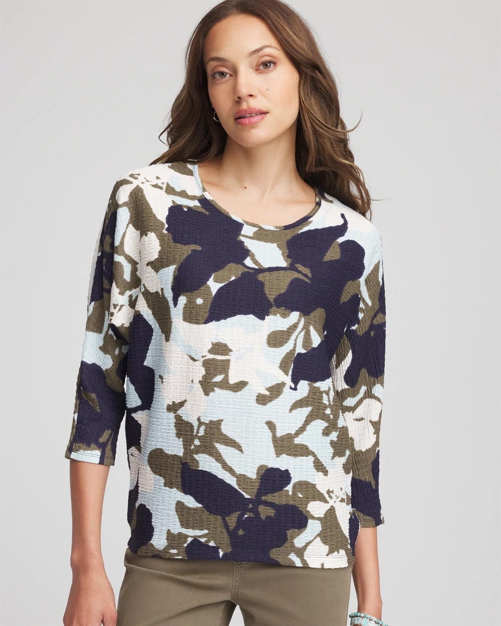Chico's Floral Wedge Top