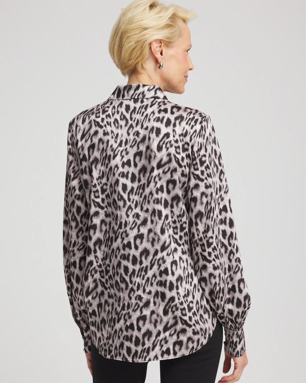 Chico's Faux Silk Snowy Animal Shirt