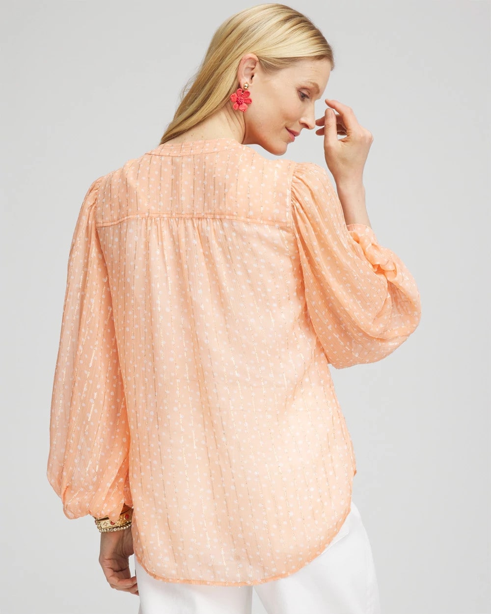 Chico's Metallic Jacquard Blouse