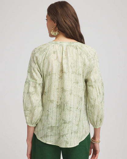 Chico's Lurex Stripe Cotton Blouse