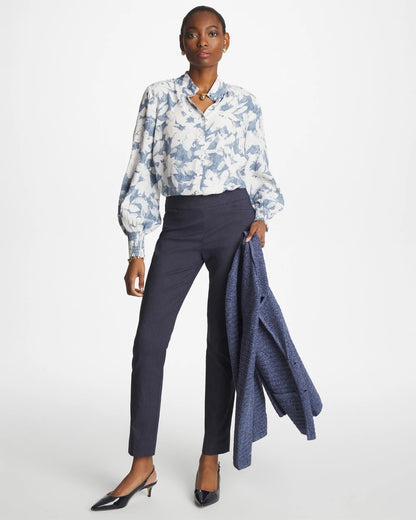 Chico's Faux Silk Mockneck Blouse