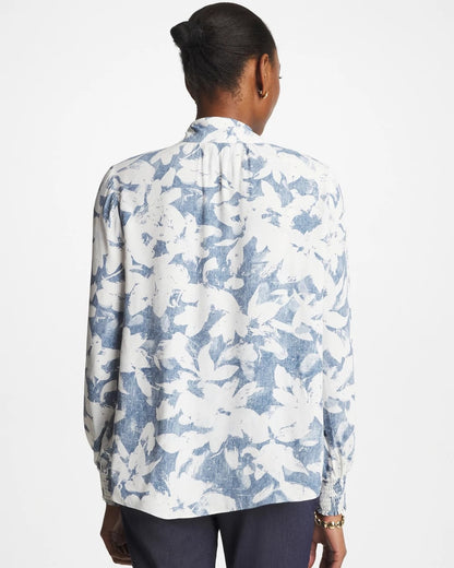 Chico's Faux Silk Mockneck Blouse