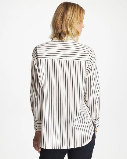 Chico's Striped Poplin Applique Tunic