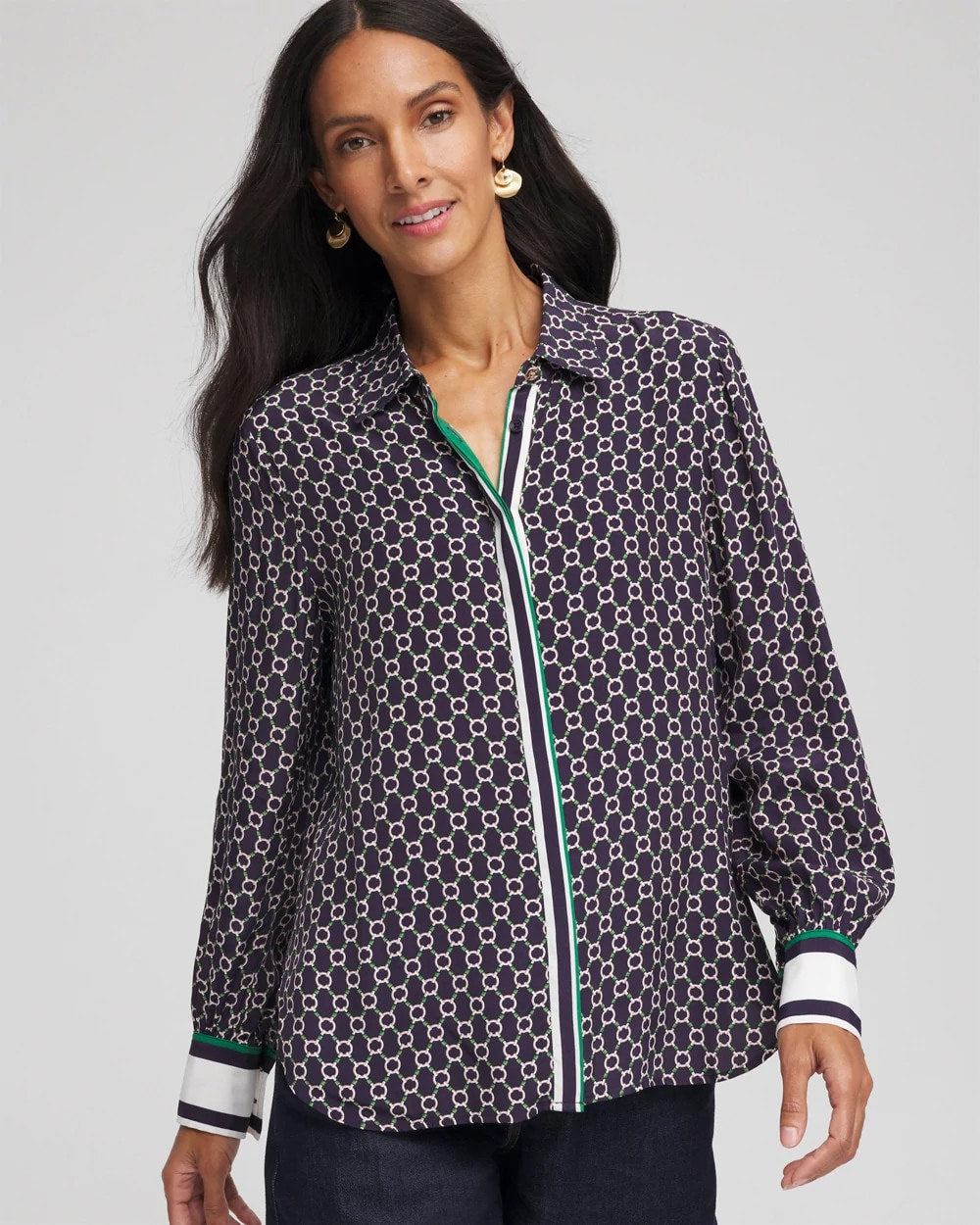 Chico's Faux Silk Twill Shirt