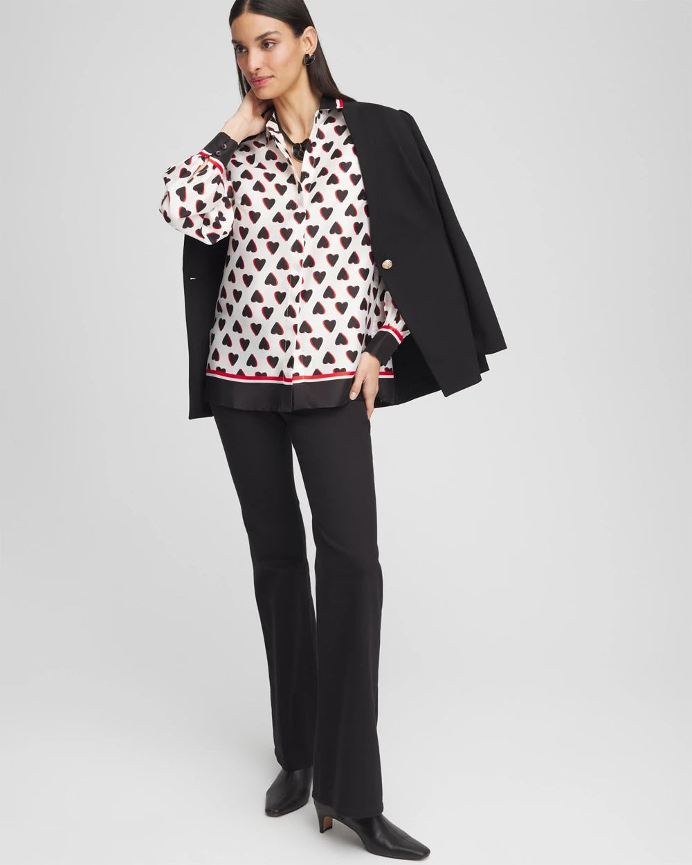 Chico's Classic Valentine's Day Blouse
