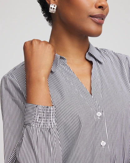 Chico's Poplin Stripe Shirt