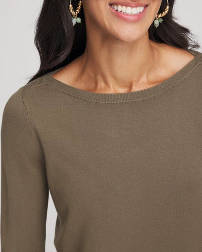 Chico's Ella Bateau Pullover Sweater