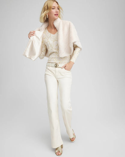 Chico's Ella Foiled V-Neck Sweater