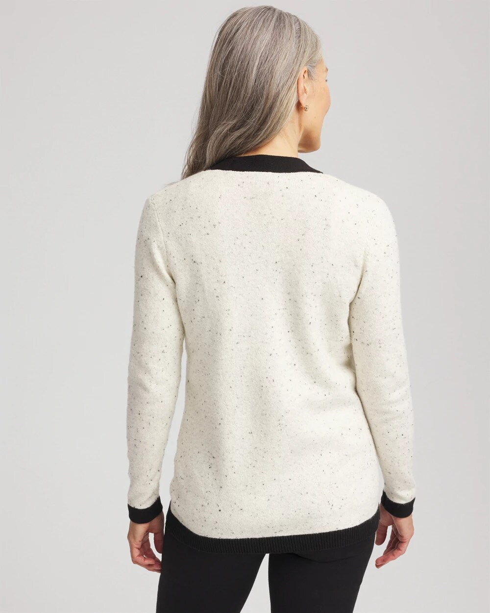 Chico's Tipped Lady Jacket Cardigan