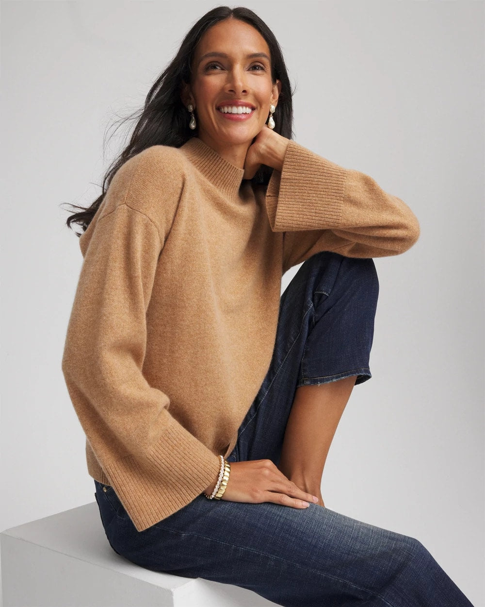 Chico's Cashmere Mockneck Sweater