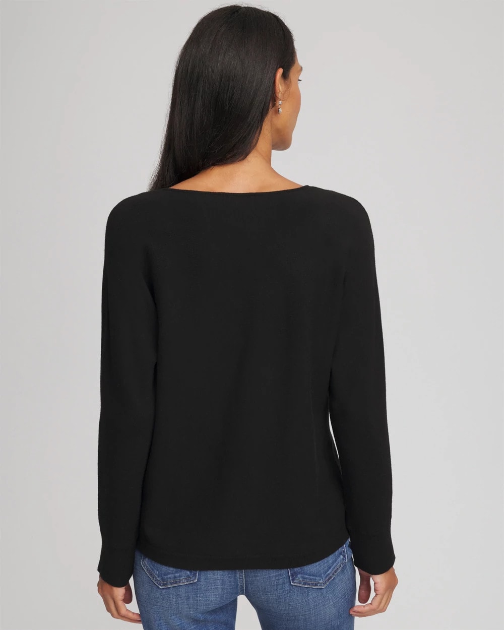 Chico's Floral Embellished Dolman V-Neck Pullover