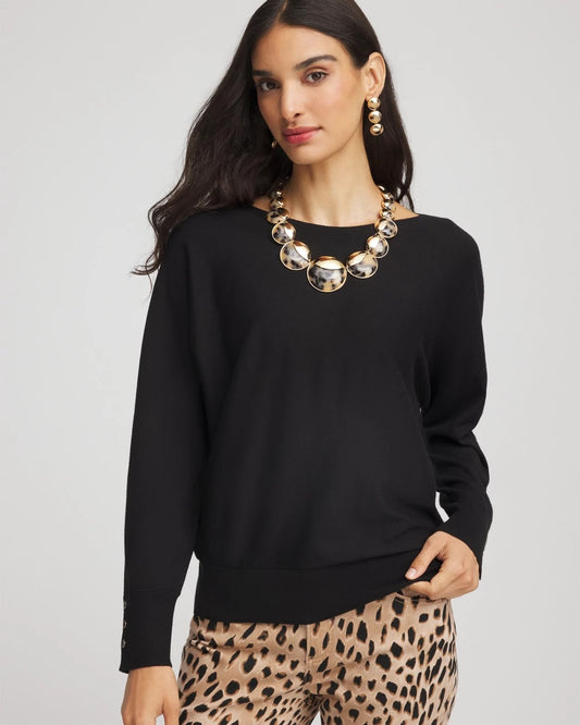 Chico's Ella Boatneck Pullover Sweater