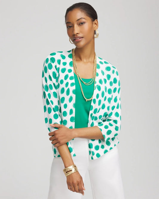 Chico's Polka-Dot Summer Romance Short Cardigan