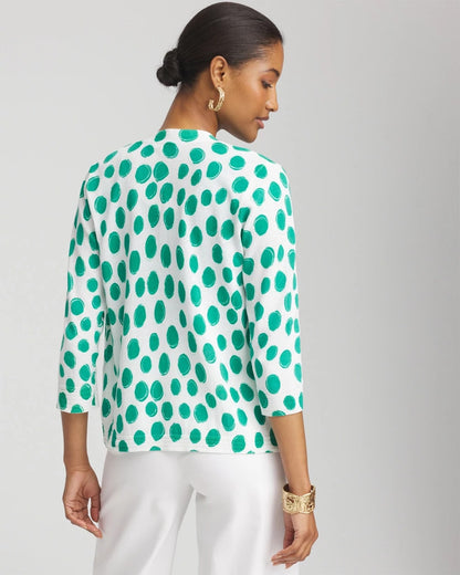 Chico's Polka-Dot Summer Romance Short Cardigan