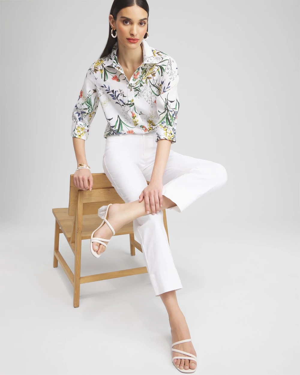 Chico's Trapunto Straight Leg Cropped Pants