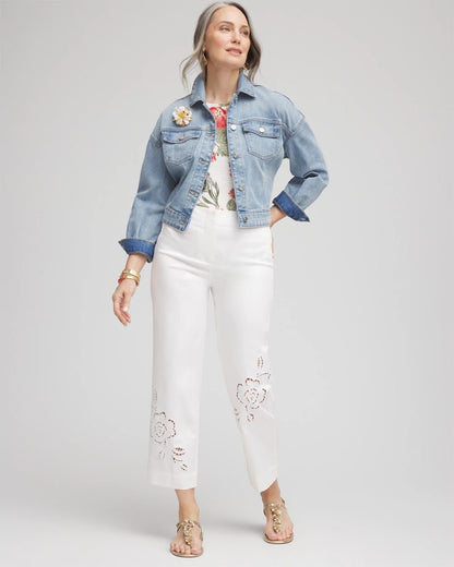 Chico's Sateen Cutout Cropped Pants