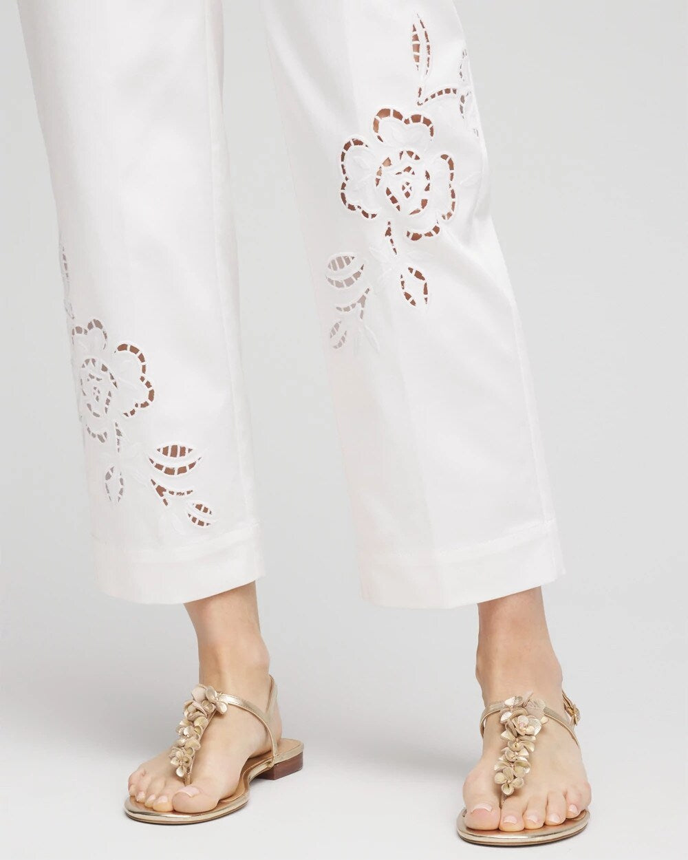 Chico's Sateen Cutout Cropped Pants