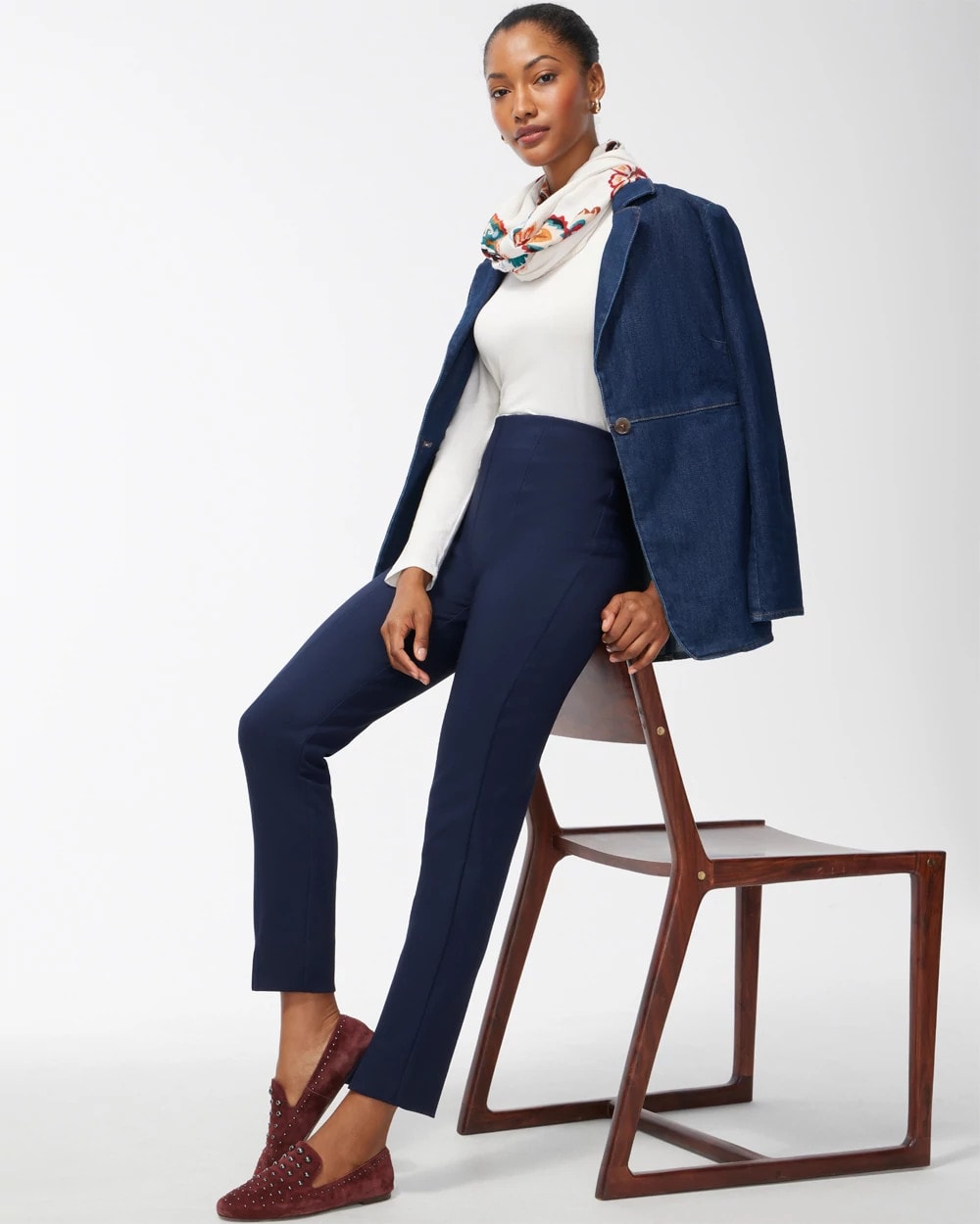Chico's Bi-Stretch Front Seam Slit Ankle Pants