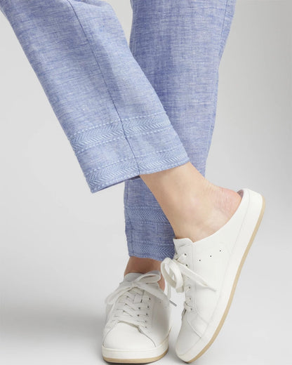 Chico's Linen Pull On Waist Cropped Pants