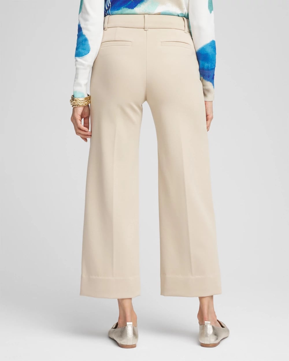 Chico's Button Knit Twill Cropped Pants