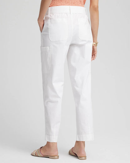Chico's Poplin Pull-On Tapered-Leg Cropped Pants