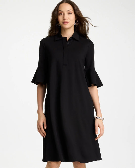 Chico's Knit Flounce Sleeve Dress