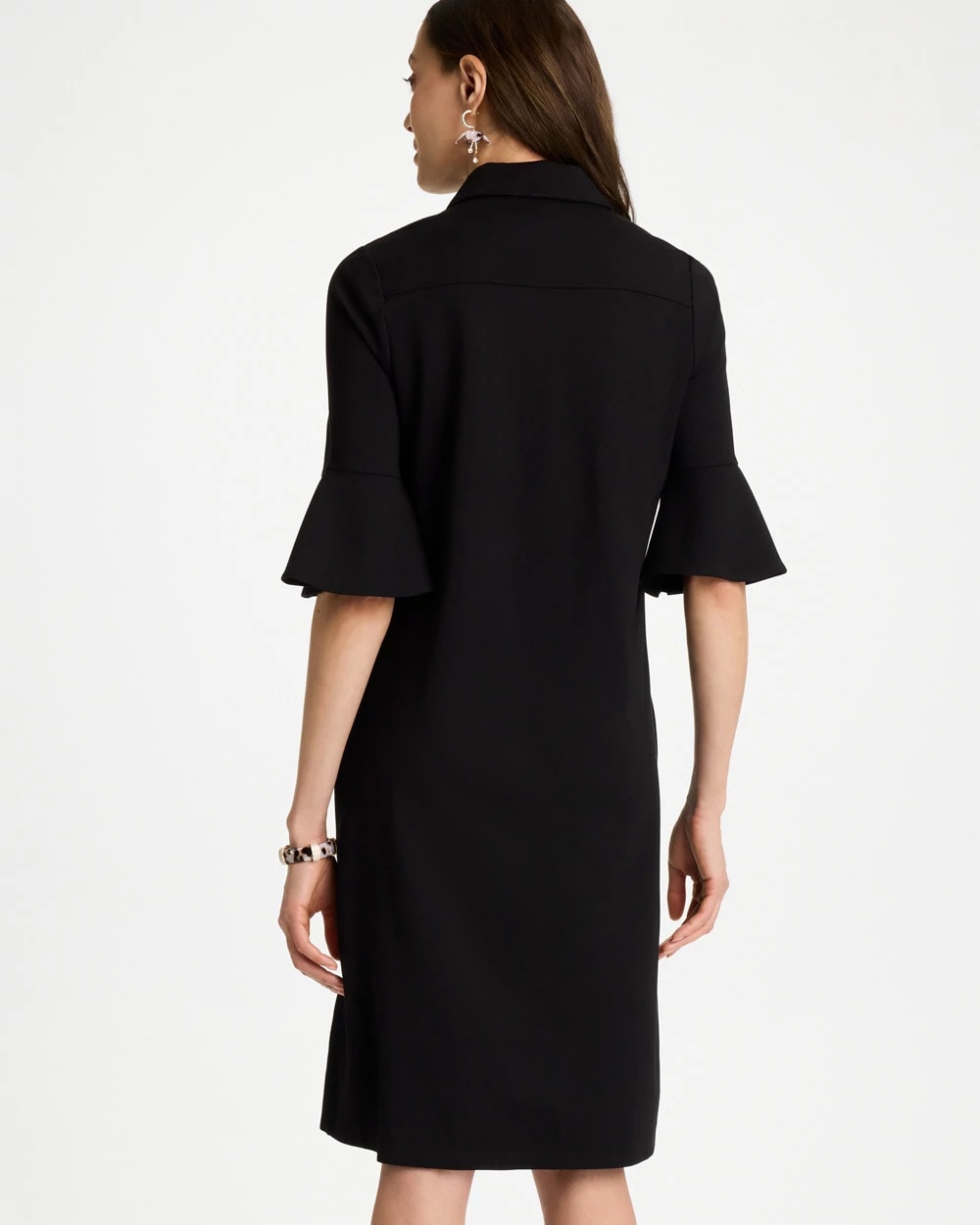 Chico's Knit Flounce Sleeve Dress