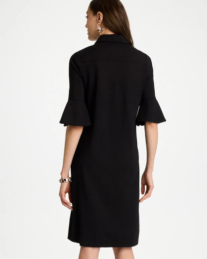 Chico's Knit Flounce Sleeve Dress