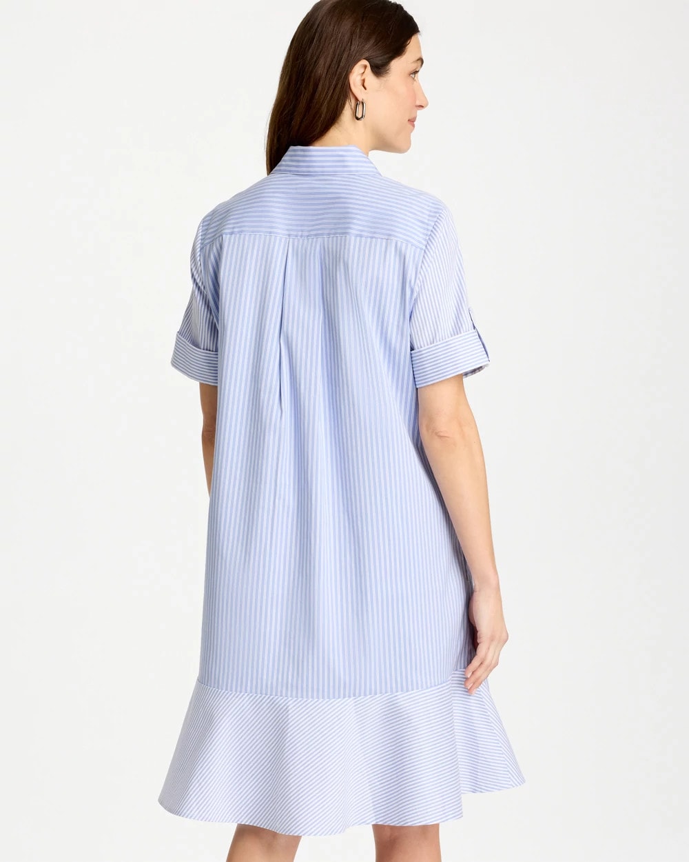 Chico's Popover Striped Tiered Poplin Dress