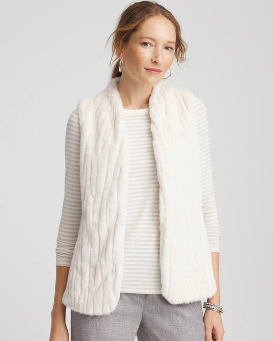 Chico's Elongated Faux Fur Vest