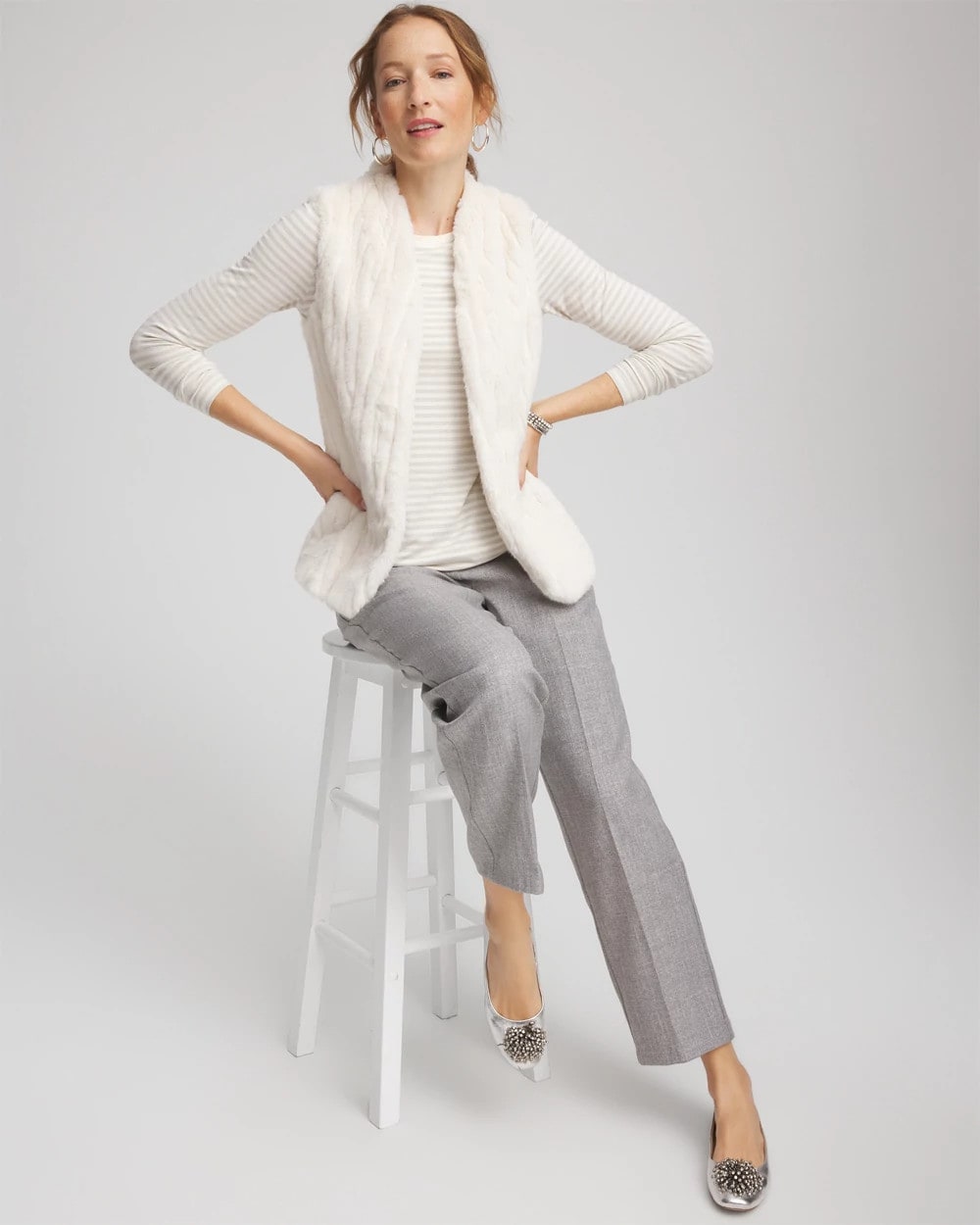 Chico's Elongated Faux Fur Vest