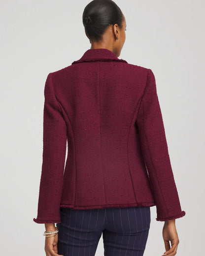 Chico's Tweed Fringe Blazer
