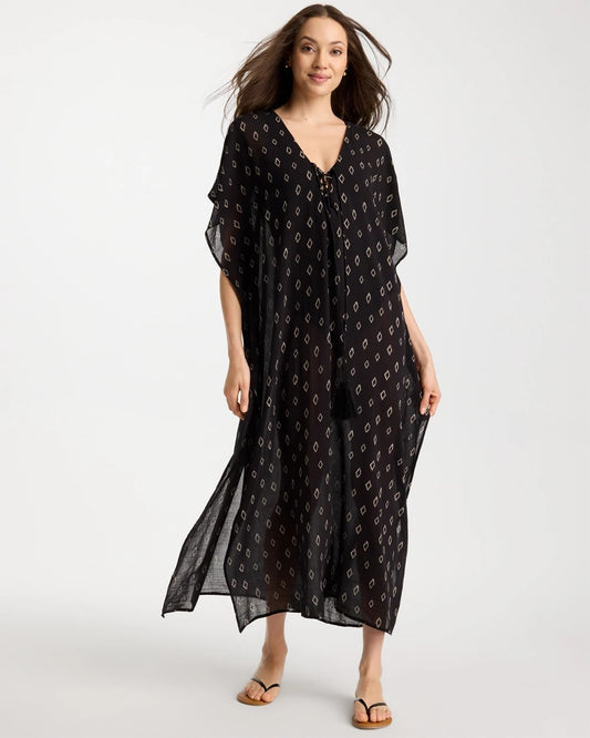Chico's Printed Kaftan Swim Cover-Up