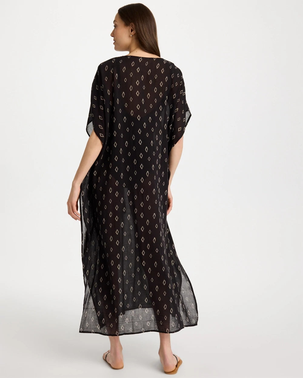 Chico's Printed Kaftan Swim Cover-Up