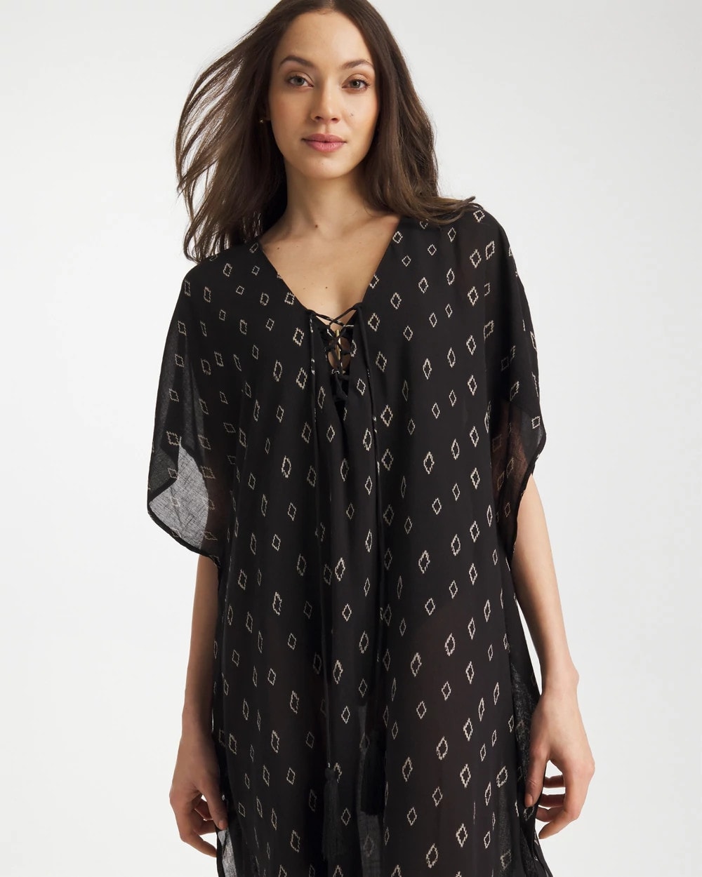 Chico's Printed Kaftan Swim Cover-Up