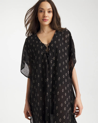 Chico's Printed Kaftan Swim Cover-Up