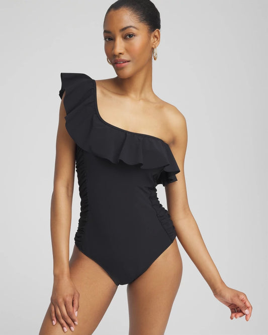 Chico's Gottex One Shoulder One Piece Swimsuit