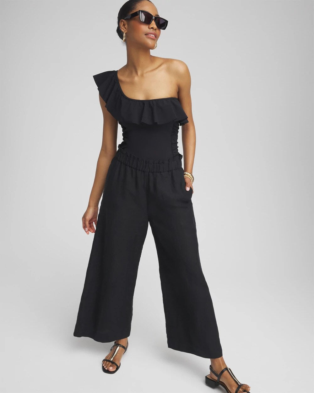 Chico's Gottex One Shoulder One Piece Swimsuit