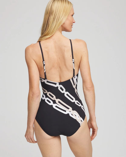 Chico's Gottex High Neck Halter Top Swimsuit